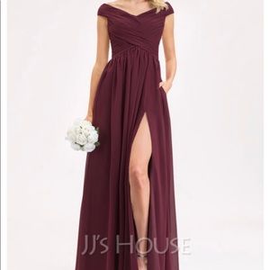 Burgundy bridesmaids/ prom dress